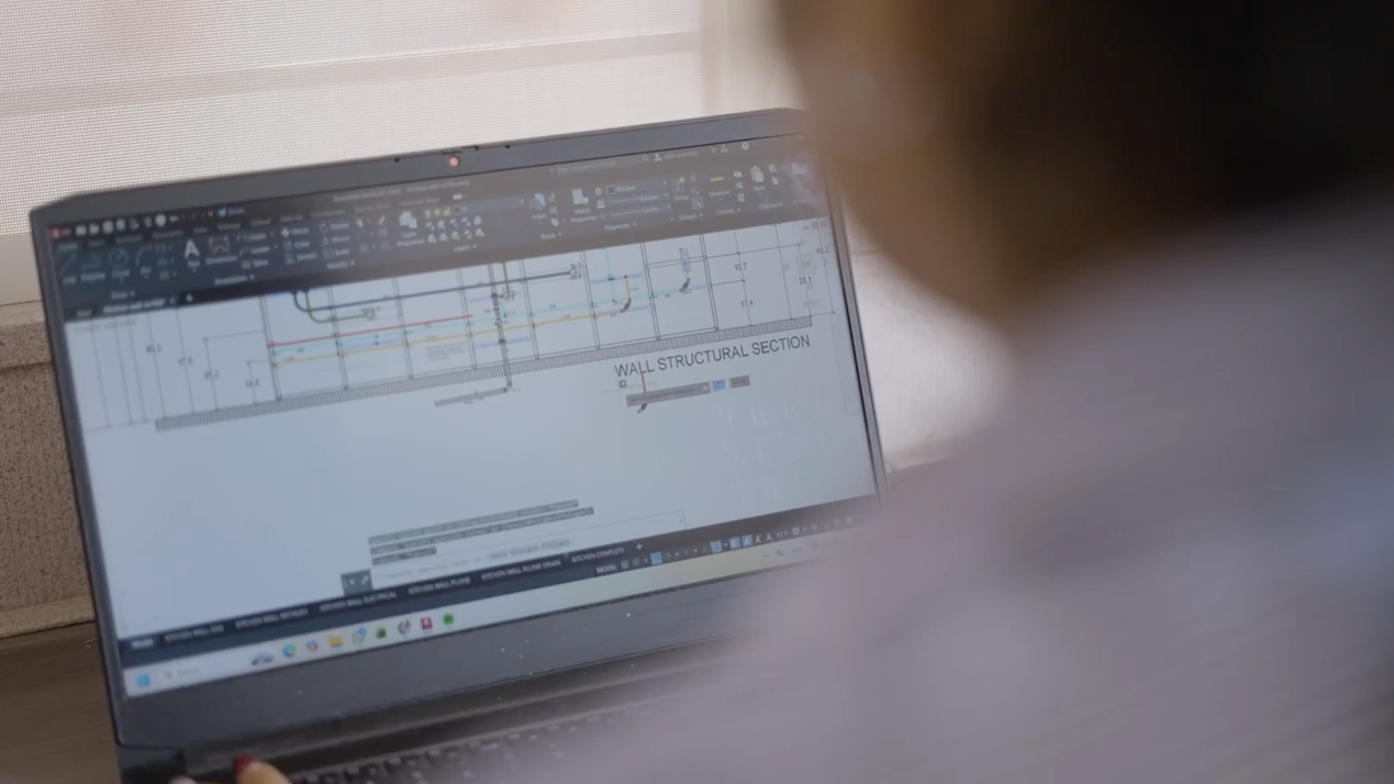 Engineering plan review on screen