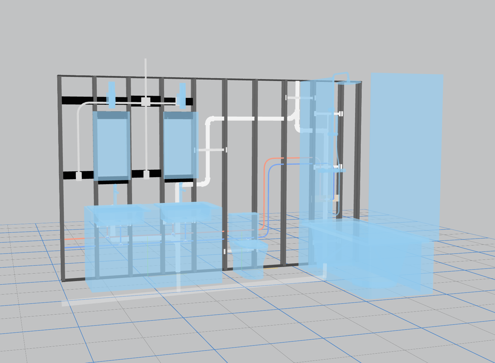 Bathroom wall assembly diagram